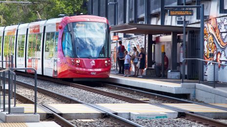 Transdev Sydney Light Rail Graffiti passangers