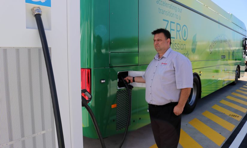 Driver charging electric bus